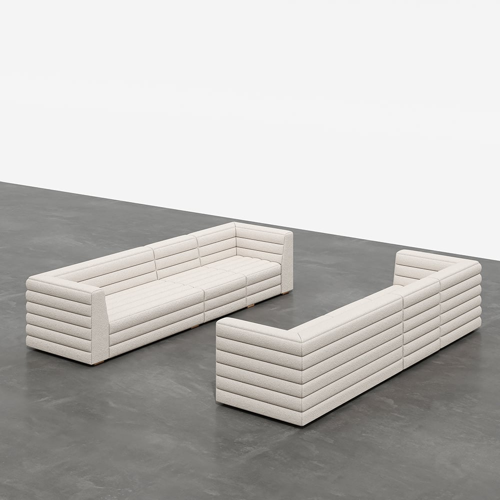HMR - 126" U-Shaped Modern Modular Sectional Sofa for 8 Seaters