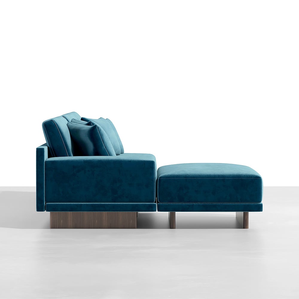 HMR - 126" L-Shaped Modular Sectional with Chaise & Ottoman
