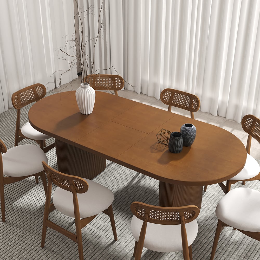 HMR - Japandi Oval Extendable Dining Table