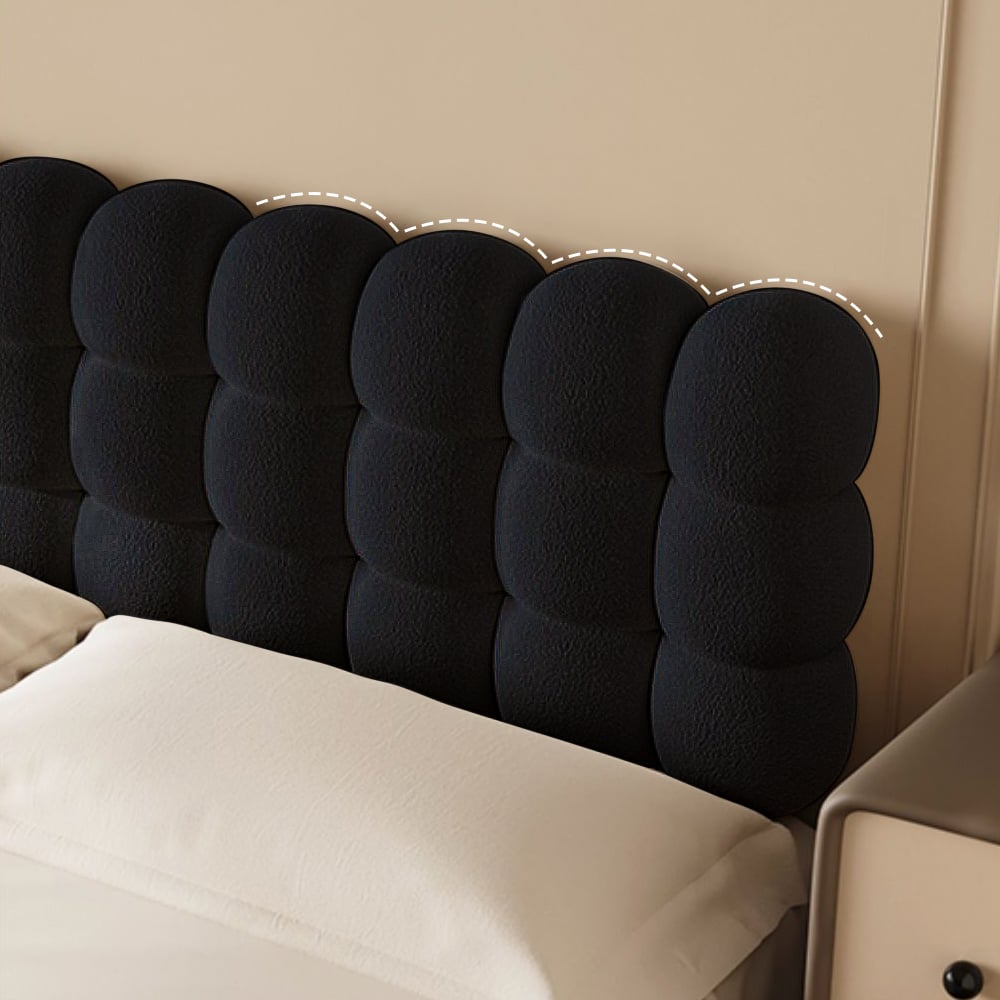 HMR - Modern Queen Tufted Upholstered Boucle Headboard Pillow