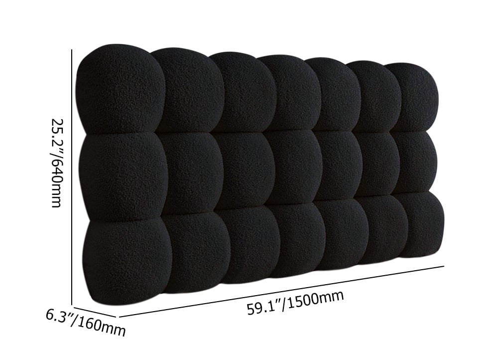 HMR - Modern Queen Tufted Upholstered Boucle Headboard Pillow