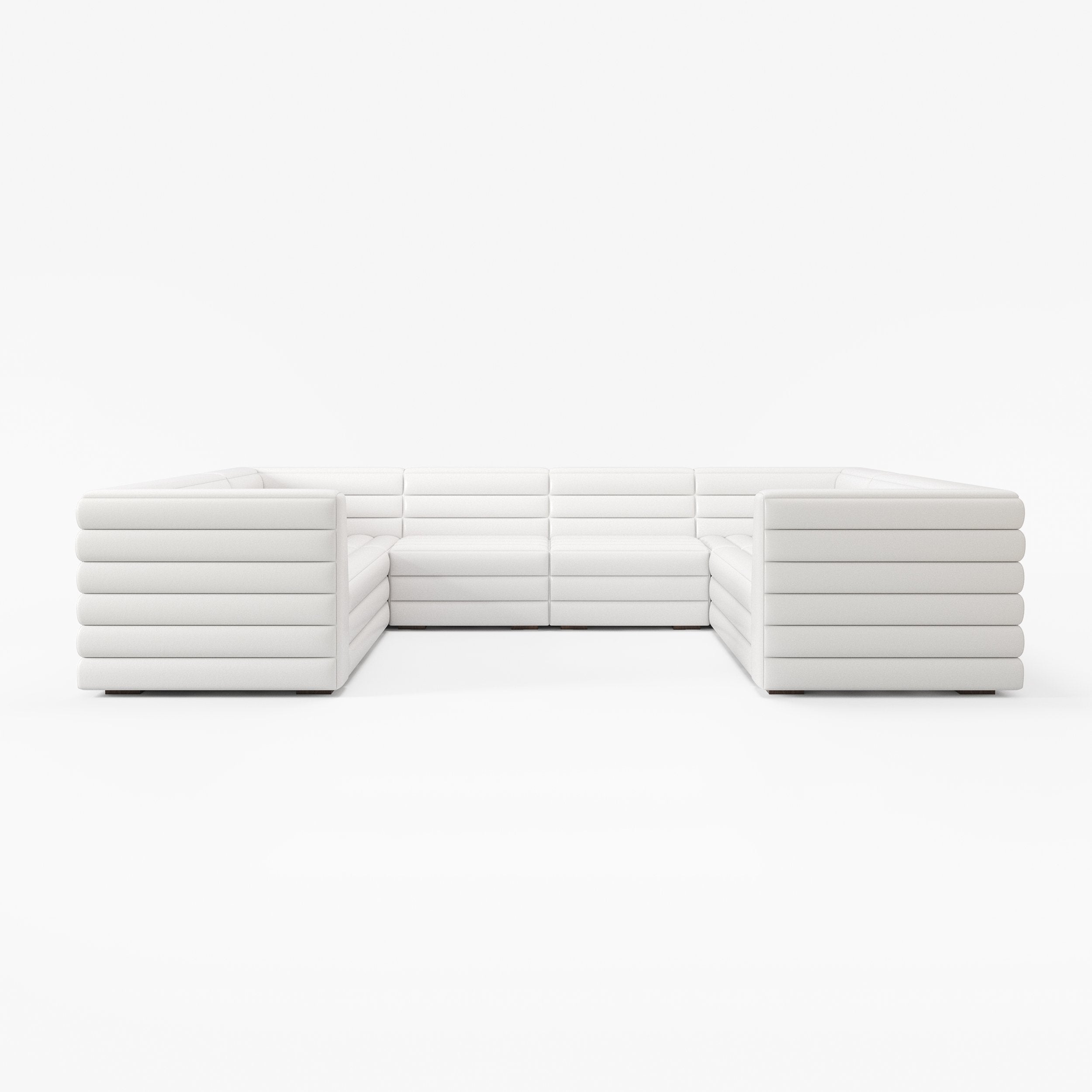HMR - 126" U-Shaped Modern Modular Sectional Sofa for 8 Seaters