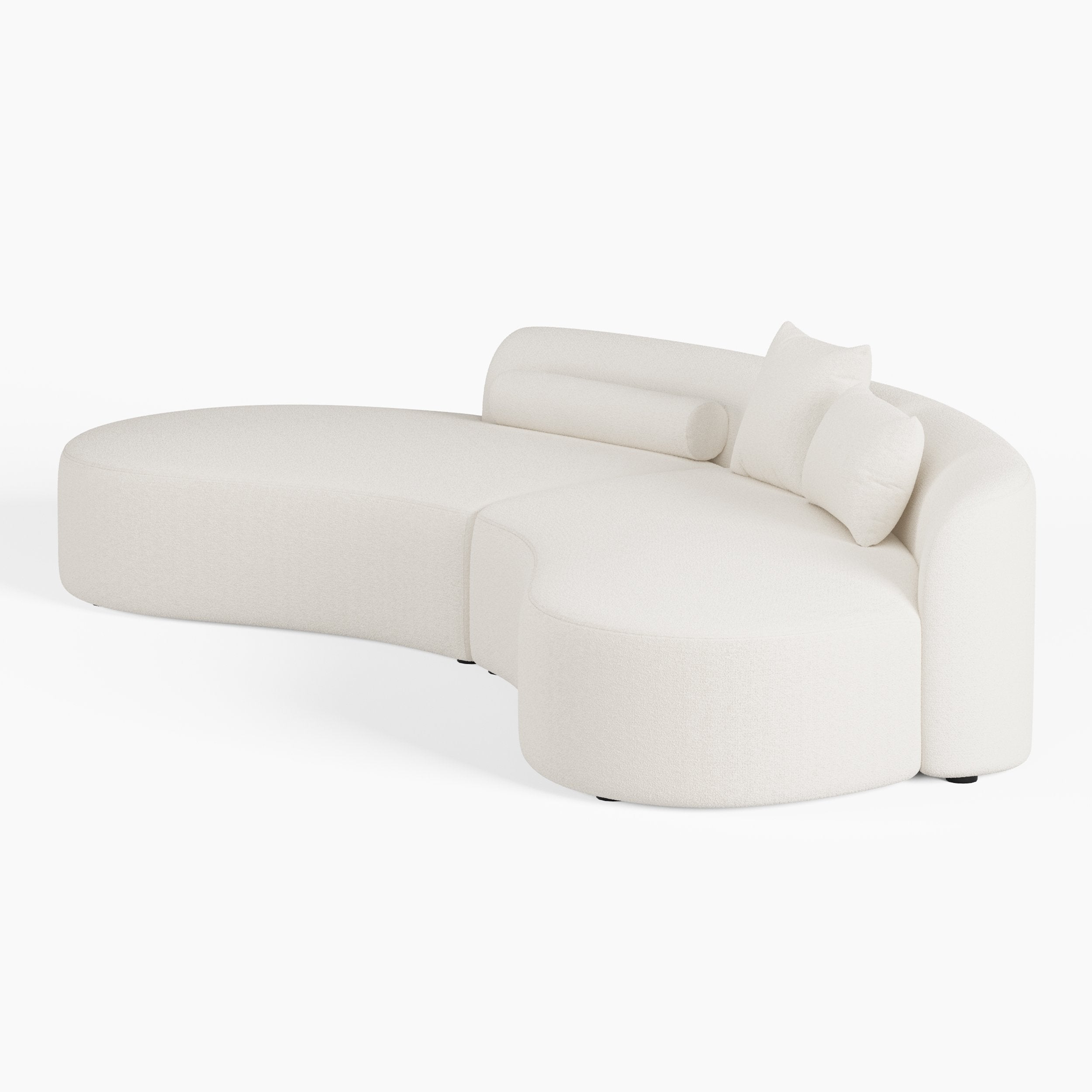 HMR - 109" 2-Piece Curved Sectional Sofa with Pillows