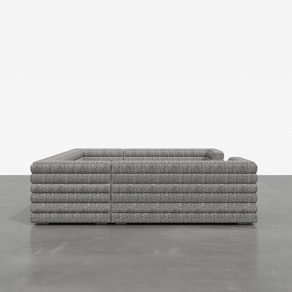 HMR - 126" U-Shaped Modern Modular Sectional Sofa for 8 Seaters