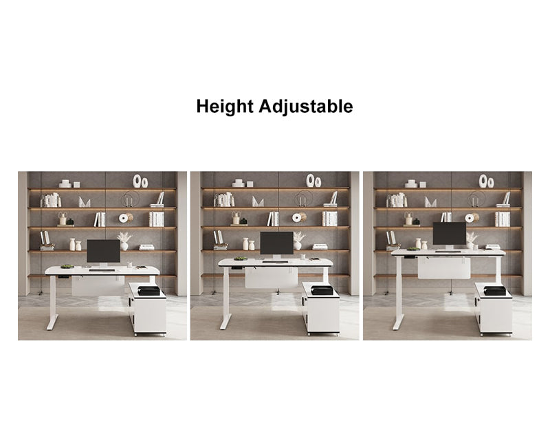 HMR - Modern L Shaped Adjustable Electric Standing Executive Desk