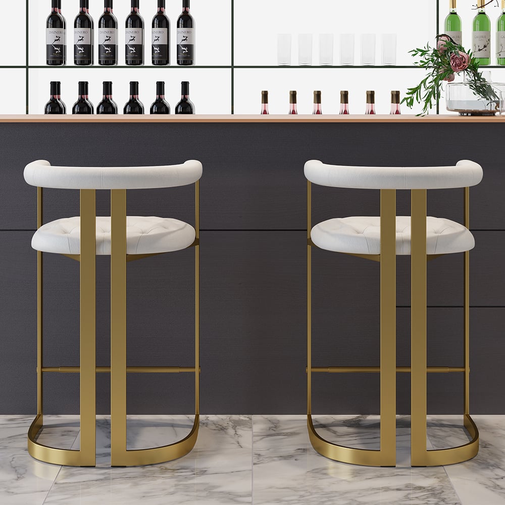 HMR - Modern Leath-Aire Counter Stools with Upholstery