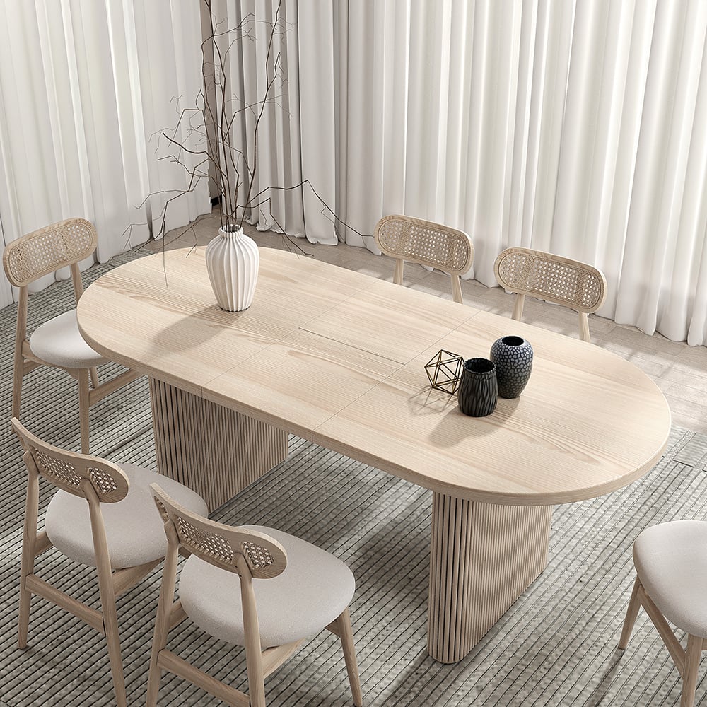 HMR - Japandi Oval Extendable Dining Table