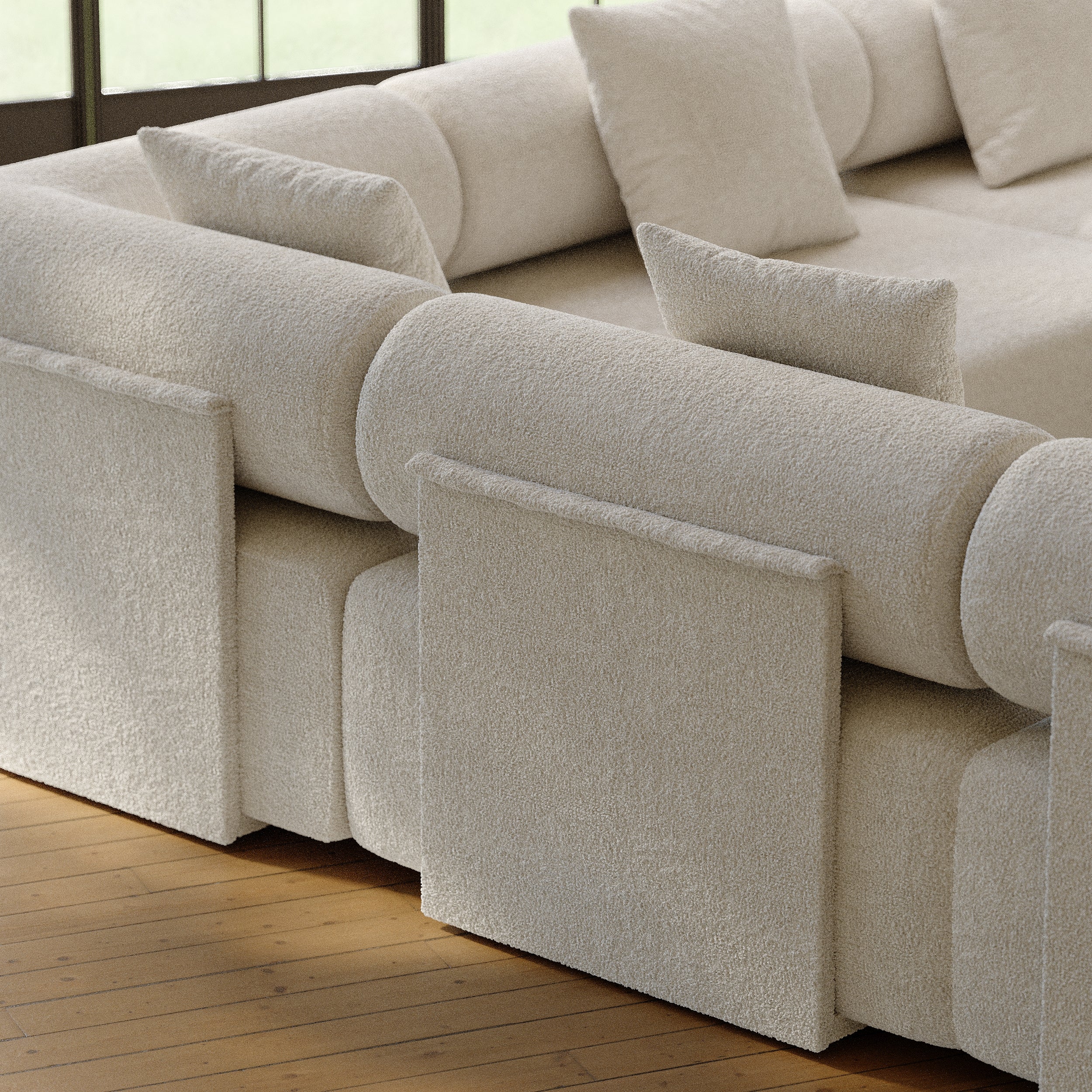 HMR - 110" 5-Piece Modular L-Shaped Sectional Sofa