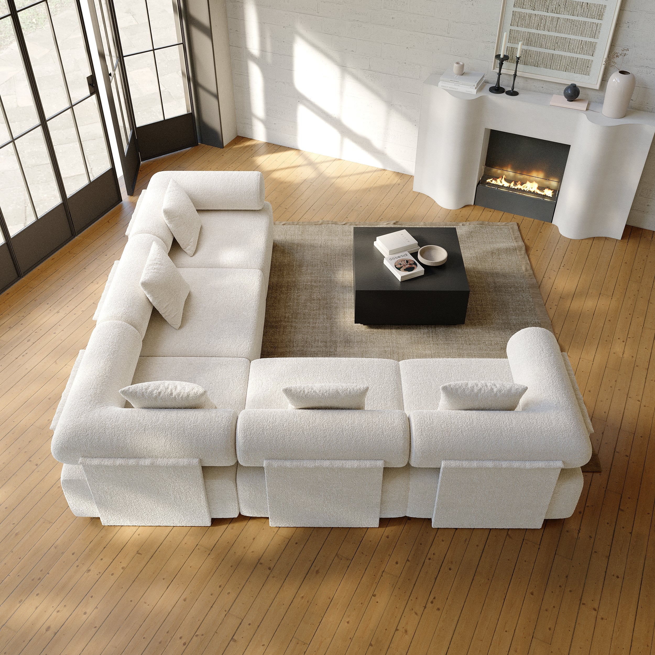 HMR - 110" 5-Piece Modular L-Shaped Sectional Sofa