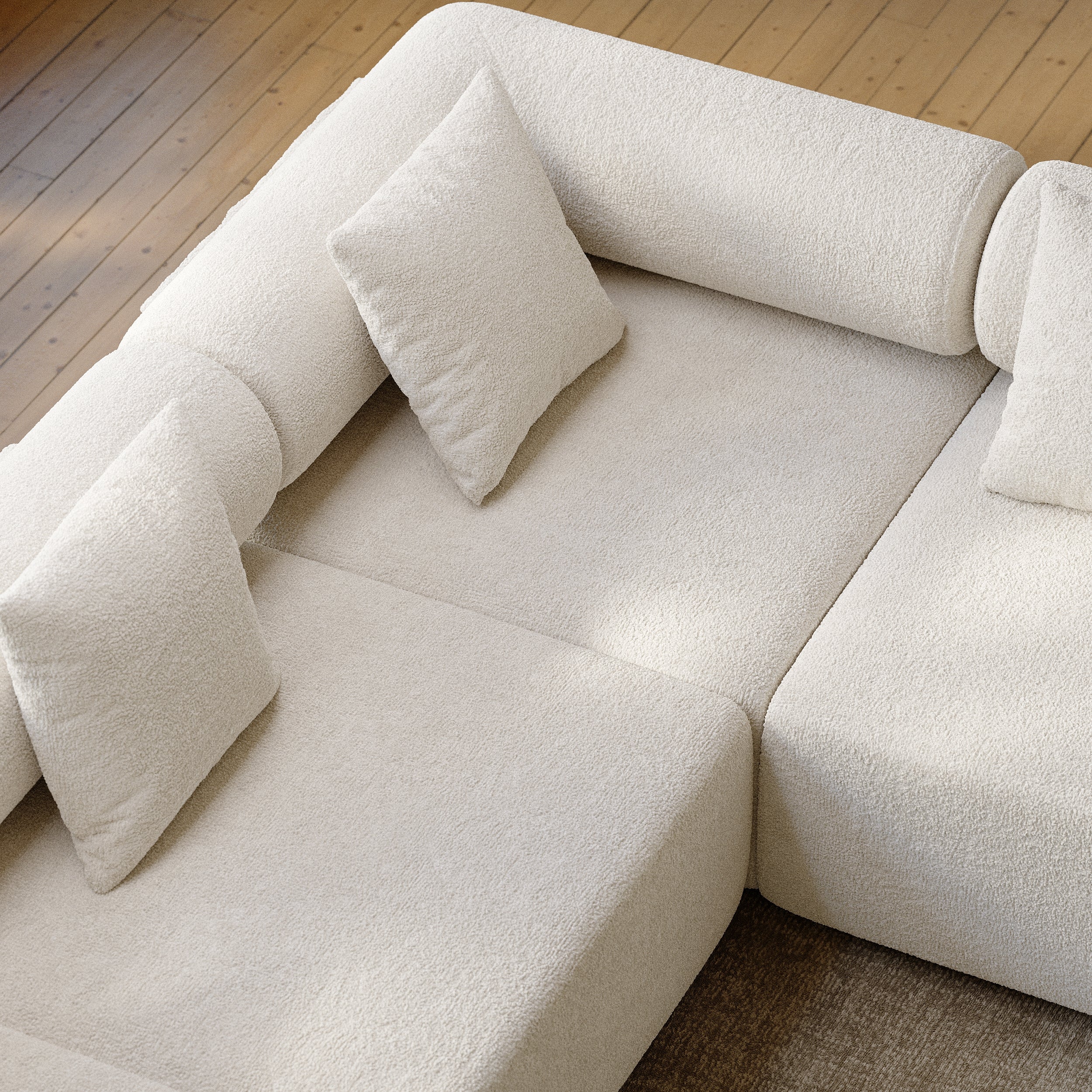 HMR - 110" 5-Piece Modular L-Shaped Sectional Sofa