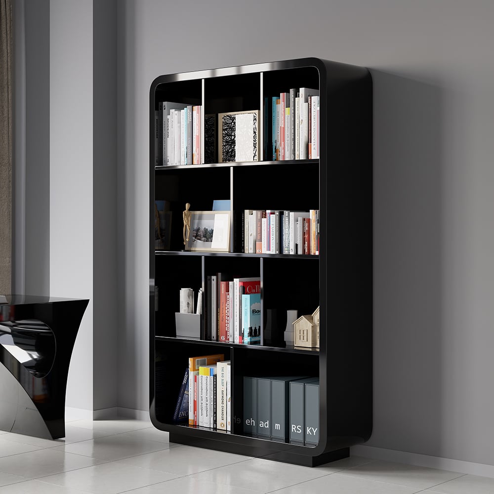 HMR - Chicent 78.7" Modern Bookshelf 4-Tier Standard Bookcase with Rich Storage
