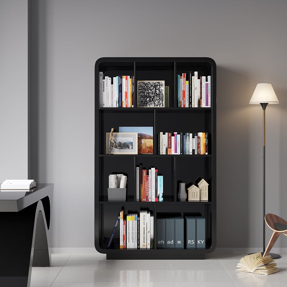 HMR - Chicent 78.7" Modern Bookshelf 4-Tier Standard Bookcase with Rich Storage
