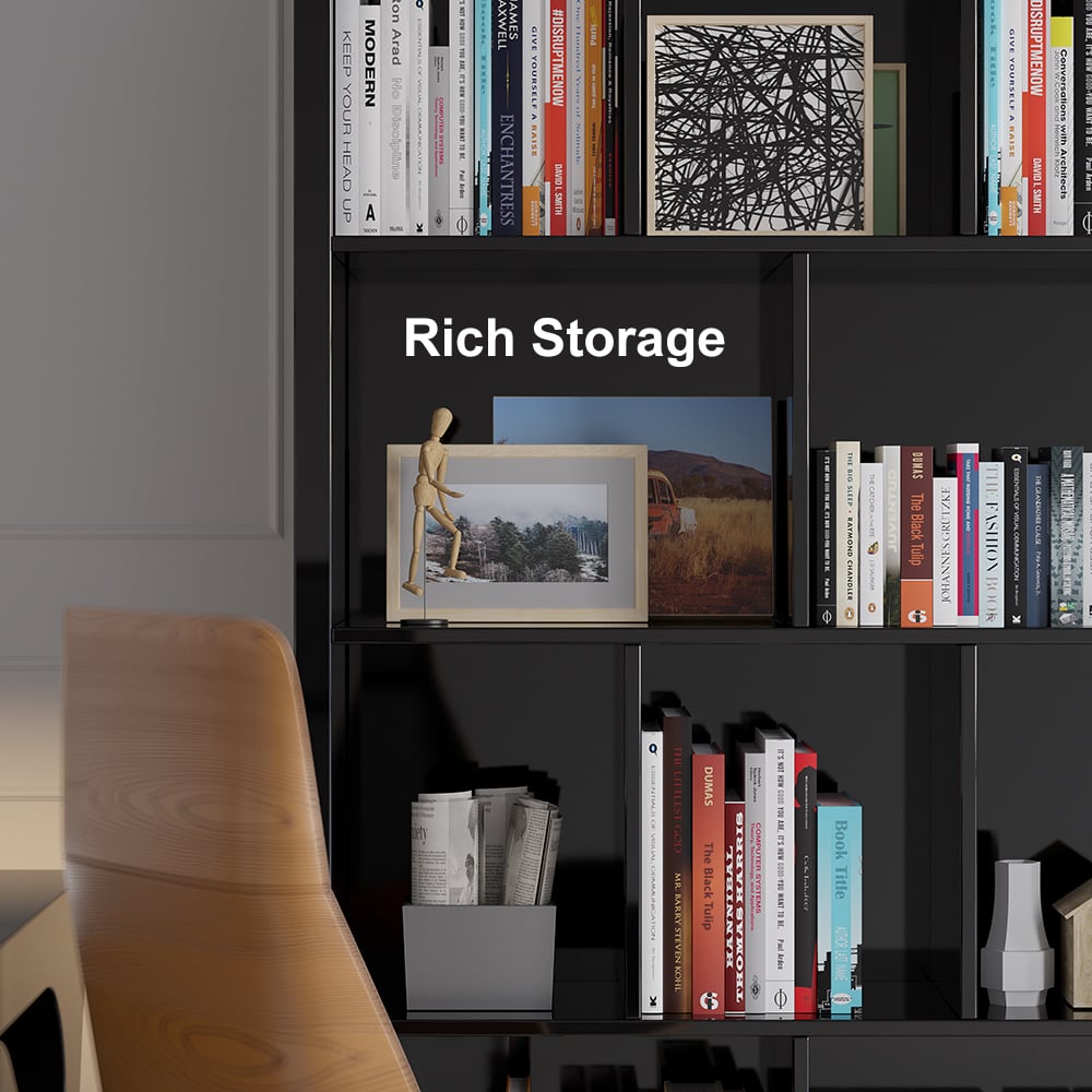 HMR - Chicent 78.7" Modern Bookshelf 4-Tier Standard Bookcase with Rich Storage