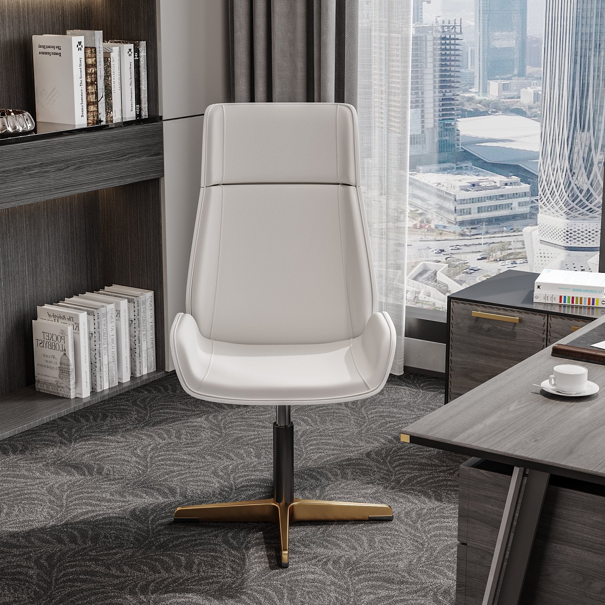 HMR - Modern Home Office Chair with Upholstered High Back
