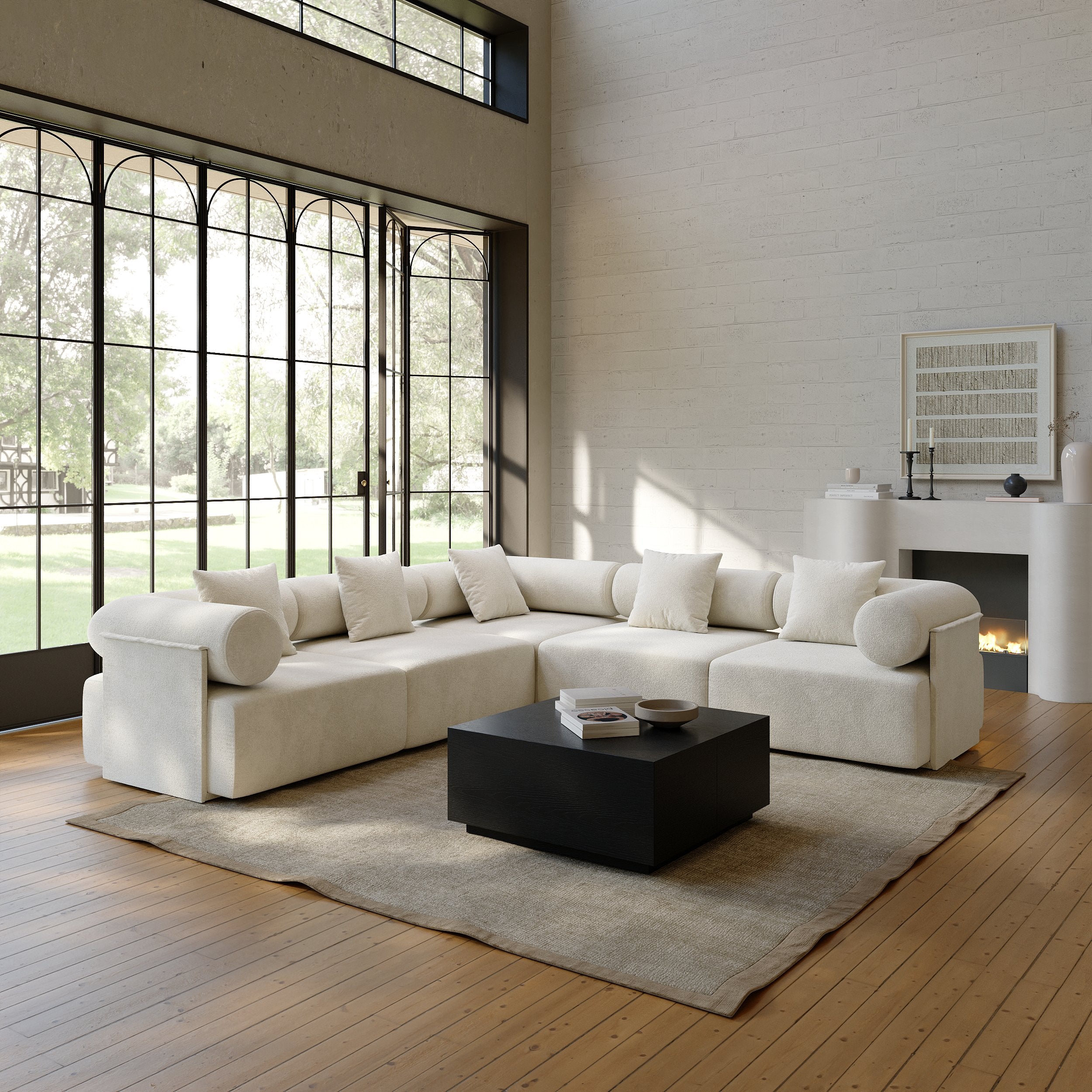 HMR - 110" 5-Piece Modular L-Shaped Sectional Sofa