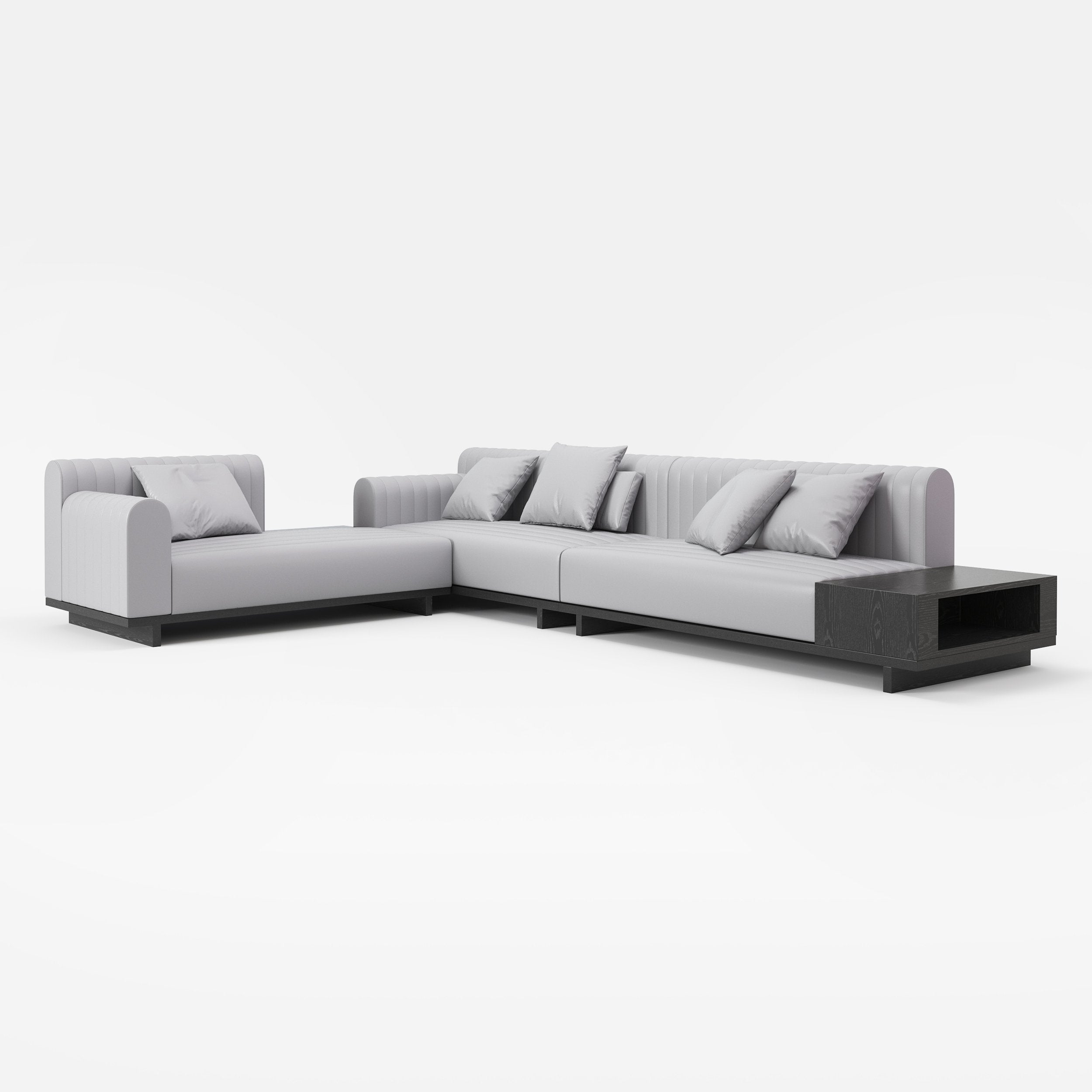 HMR - 157" Modern Corner L-Shaped Sectional Sofa with Side Open Storage