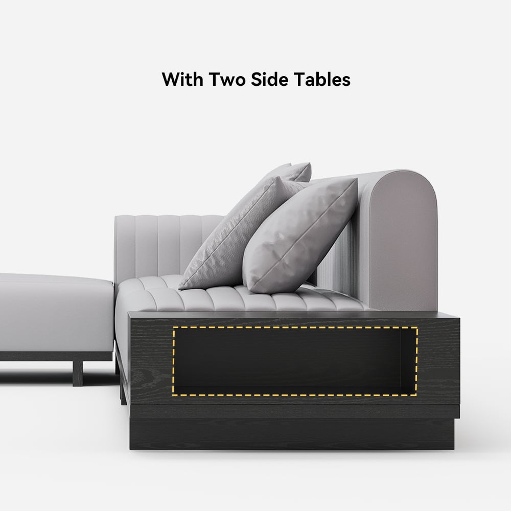 HMR - 157" Modern Corner L-Shaped Sectional Sofa with Side Open Storage