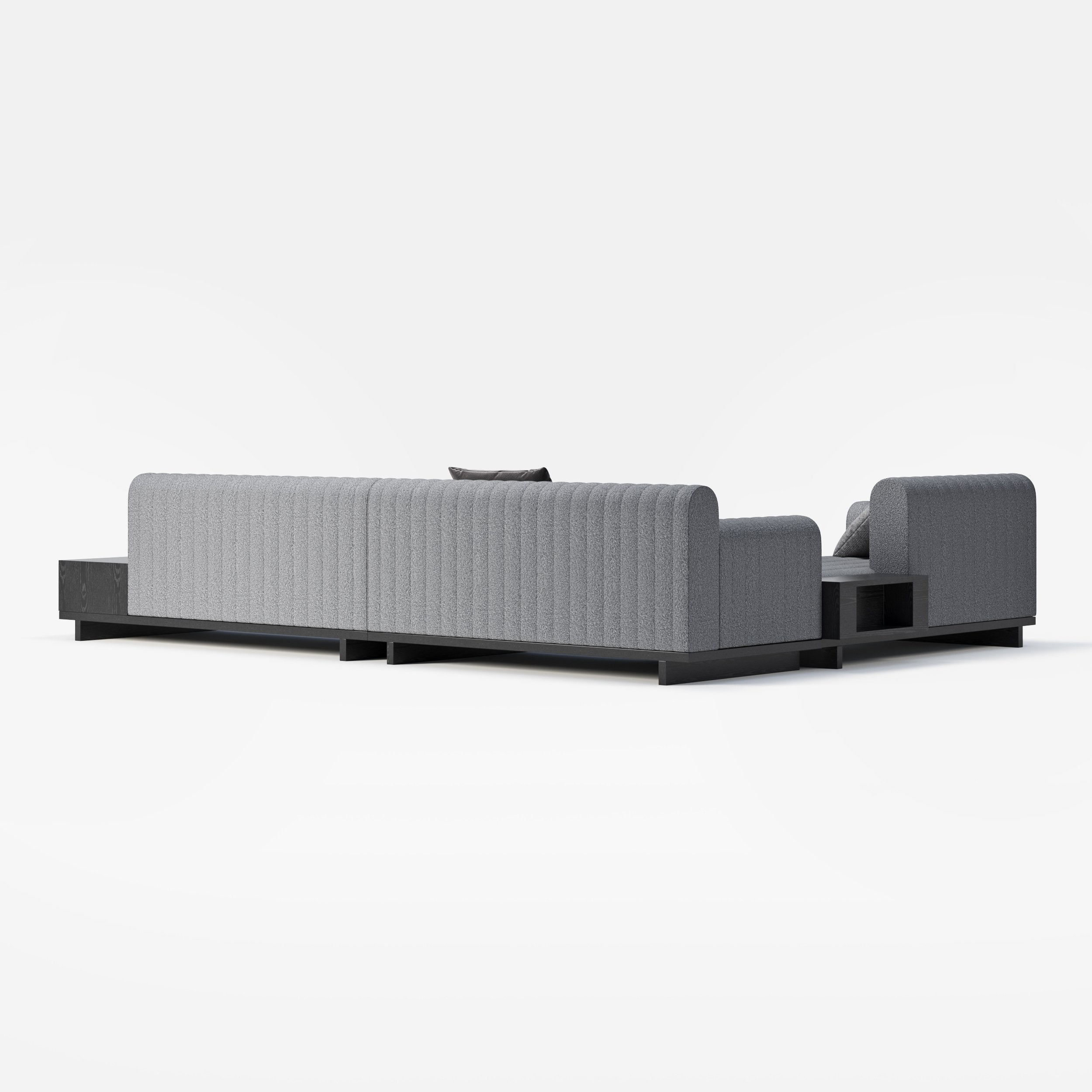 HMR - 157" Modern Corner L-Shaped Sectional Sofa with Side Open Storage