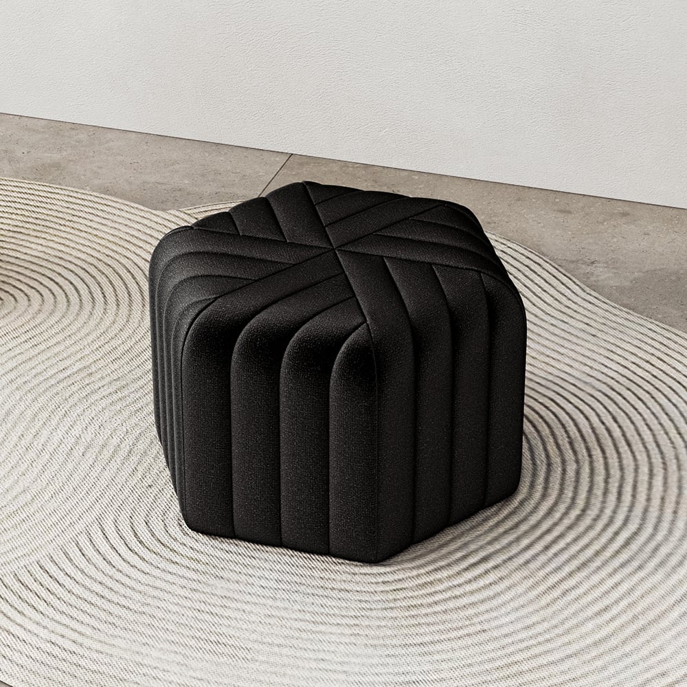 HMR - Wide Hexagonal Pouf Ottoman