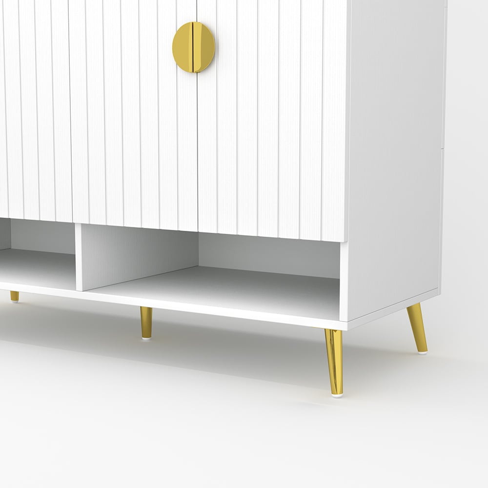 HMR - Yellar Nordic Entryway Shoe Cabinet with Doors & Open Shelves