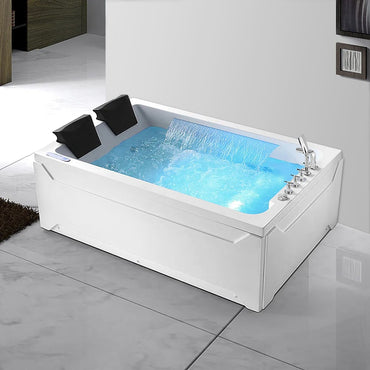 HMR - 73'' Double Bathtub with Massage & Ambient Lighting