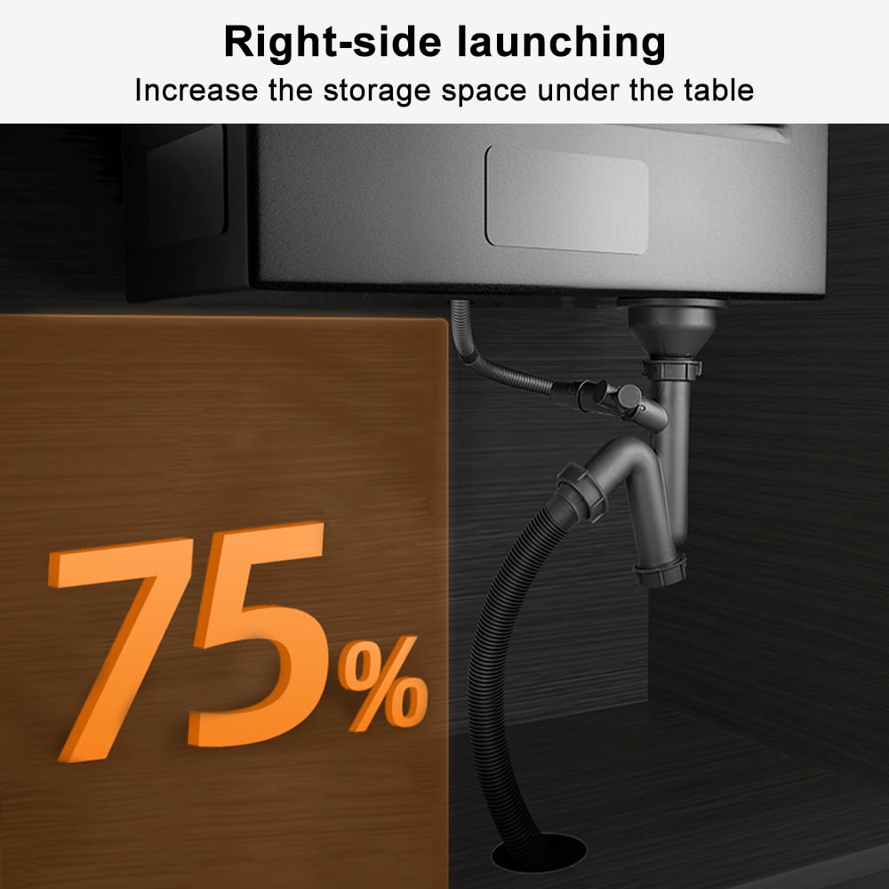 HMR - 29" Drop-in Workstation Kitchen Sink with Faucet Single Bowl Stainless Steel
