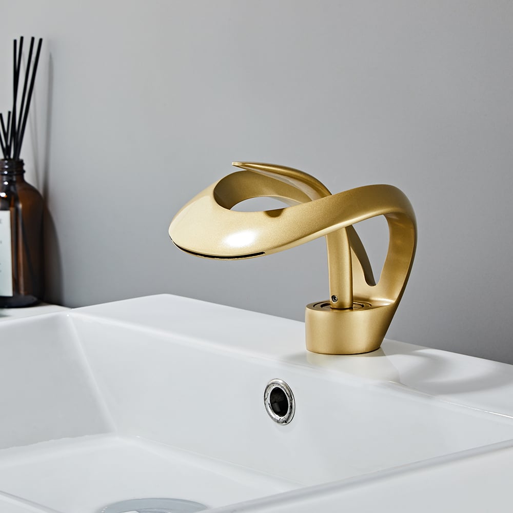 HMR - Waterfall Bathroom Sink Faucet Single Handle Solid Brass