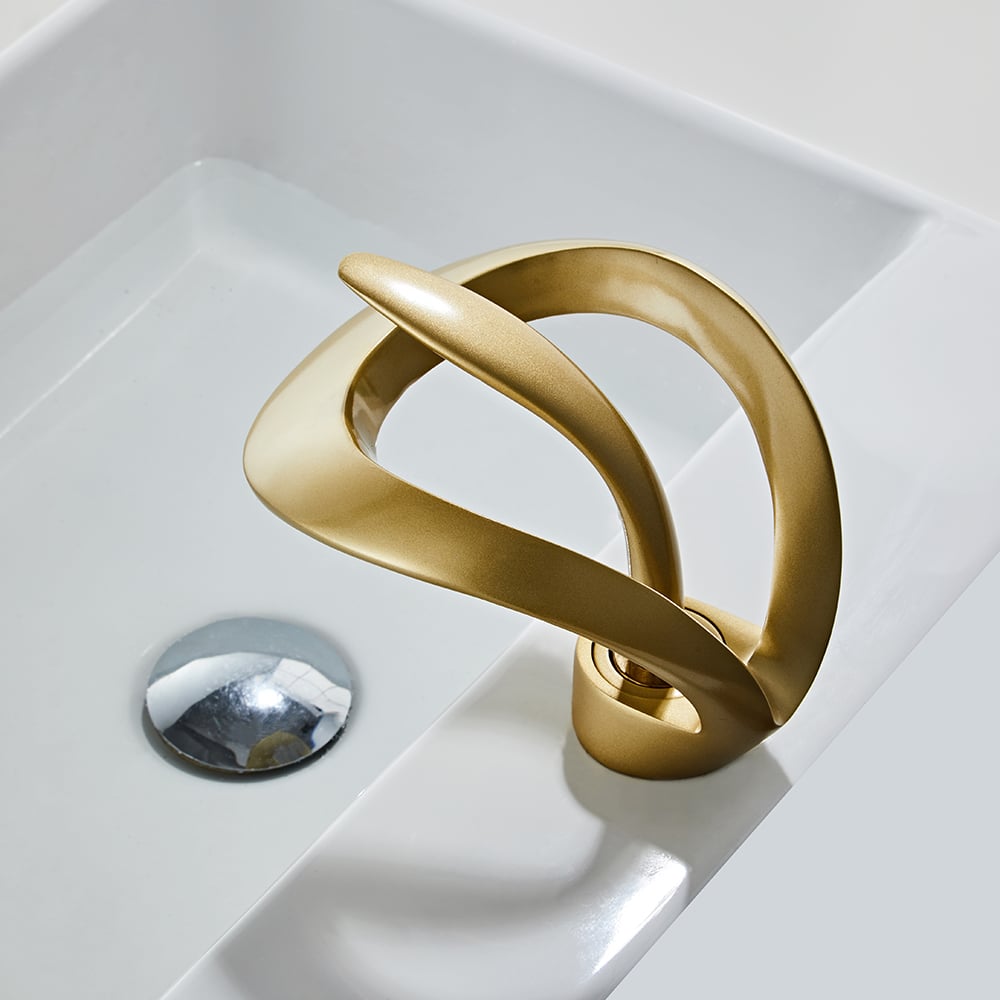 HMR - Waterfall Bathroom Sink Faucet Single Handle Solid Brass