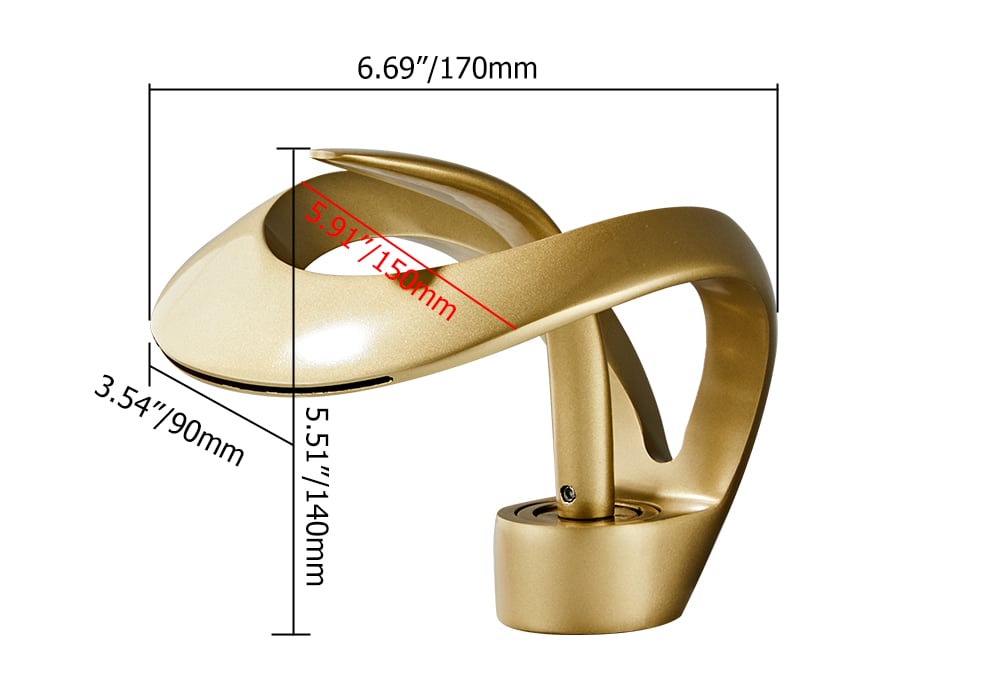 HMR - Waterfall Bathroom Sink Faucet Single Handle Solid Brass