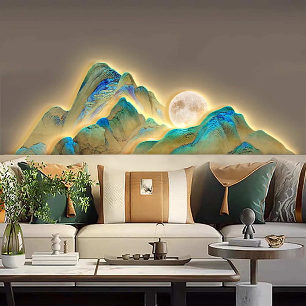 HMR - 39.4"LED Creative Irregular Mountain Light Wall Decoration Abstract Living Room Decor
