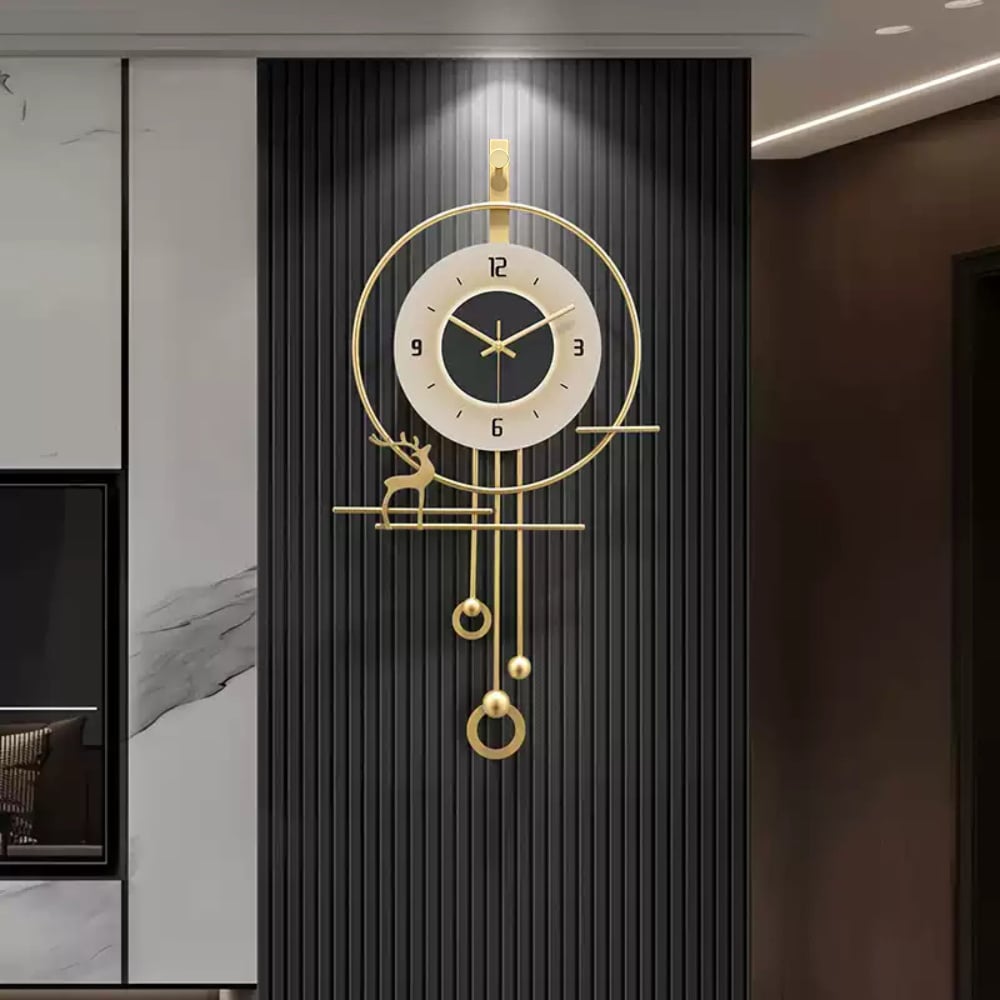 HMR - Oversized Modern Wall Decor Digital Wall Clock with LED Light Stripe
