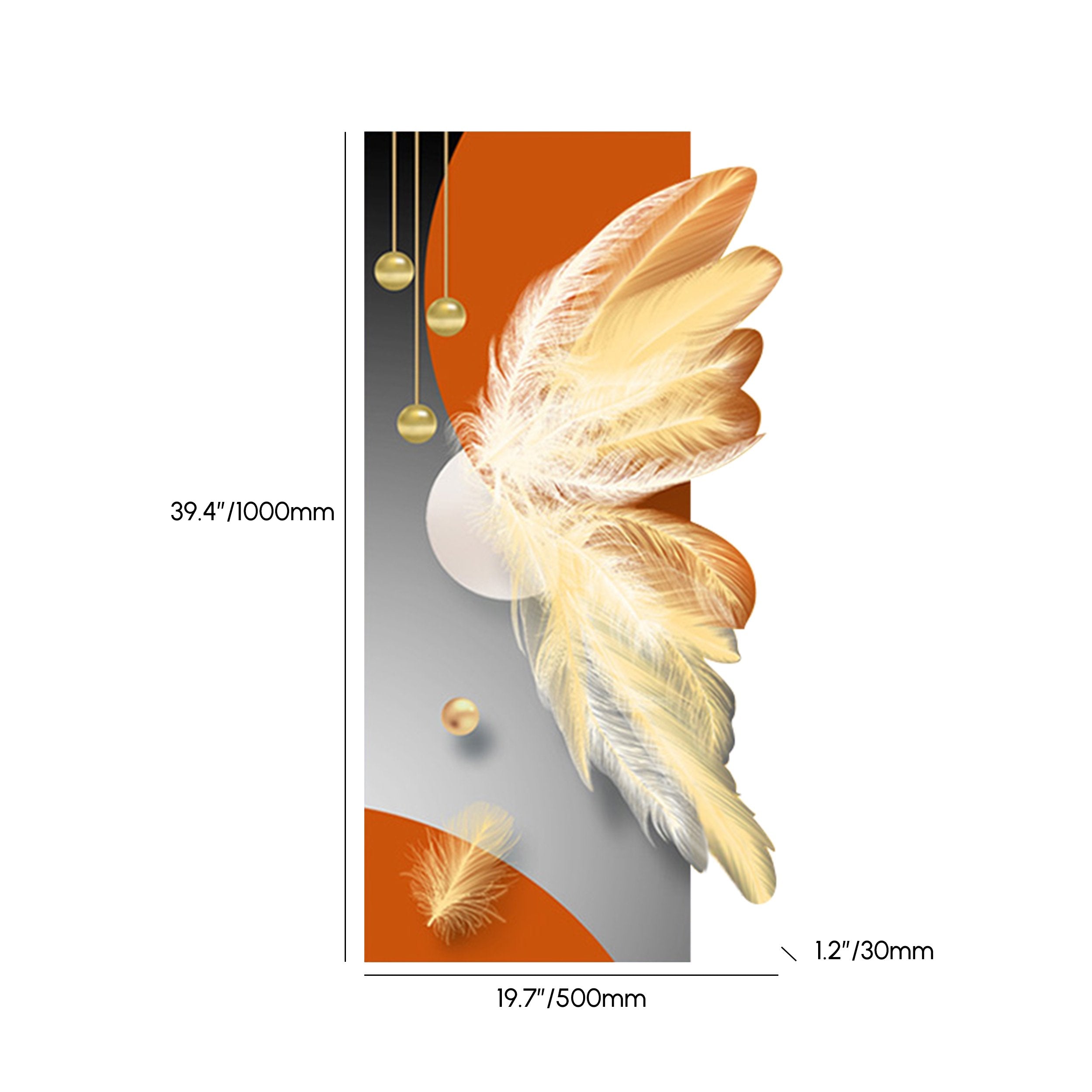 HMR - Modern Home Decor LED Wall Art with Unique Feather Design