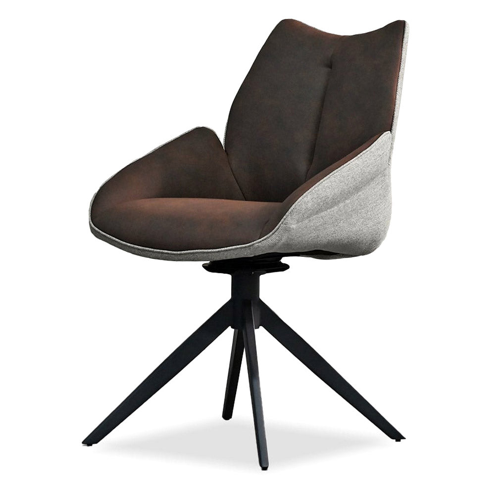 Mobital - Gian Swivel Armchair in Espresso Ultra Suede/Brunette