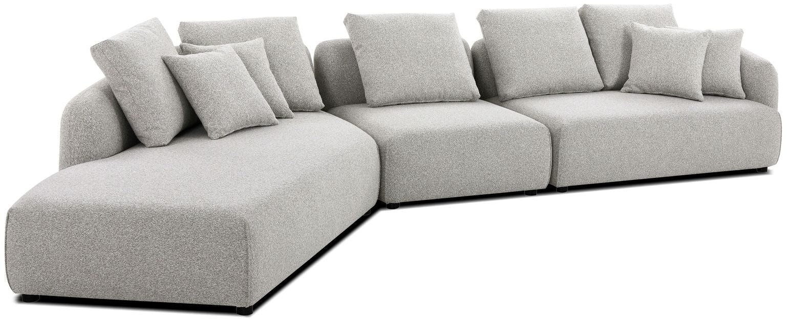 Mobital - Saba Sectional with Chaise LSF in Oat Tweed
