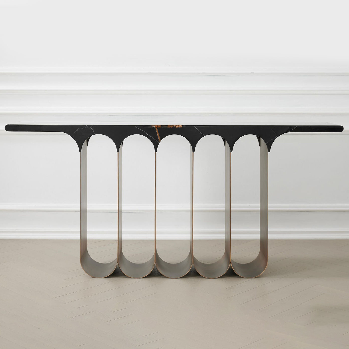 Mobital - Socle Console Table in Polished Laurent Black