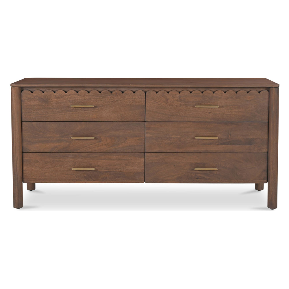 Moe's - Wiley Contemporary 6 Drawers Dresser in Vintage Brown