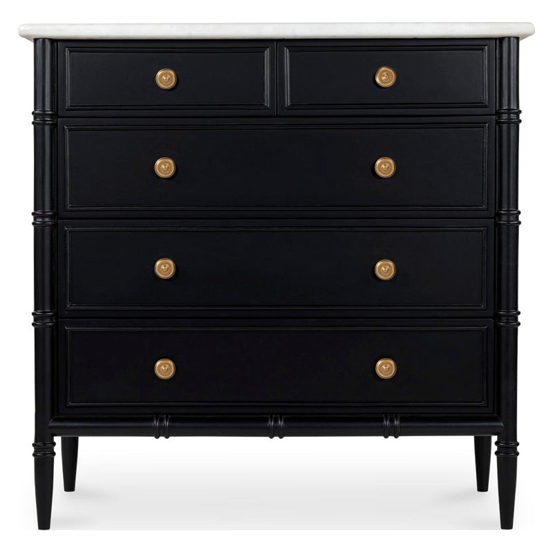 Moe's - Eleanor Rustic 5 Drawers Chest in Black