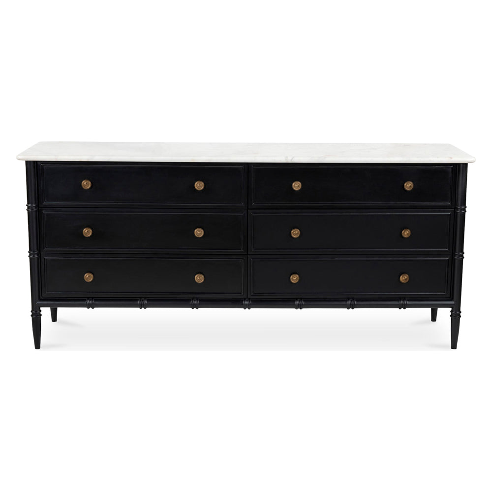 Moe's - Eleanor Rustic 6 Drawers Dresser in Black