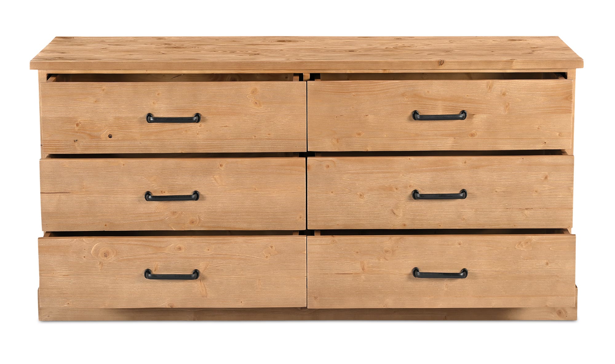 Moe's - Tade Rustic 6 Drawers Dresser in Honey Pine