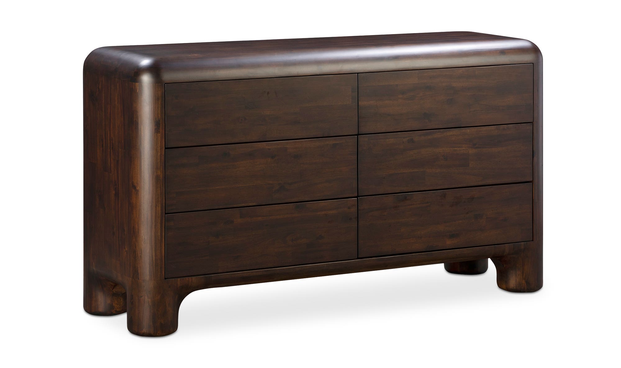 Moe's - Rowan Mid-Century Modern 6 Drawers Dresser in Dark Brown