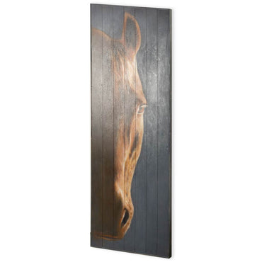 Mercana - Hennessy 24x68 Brown Horse Original Hand Painted on Wood Oil Painting
