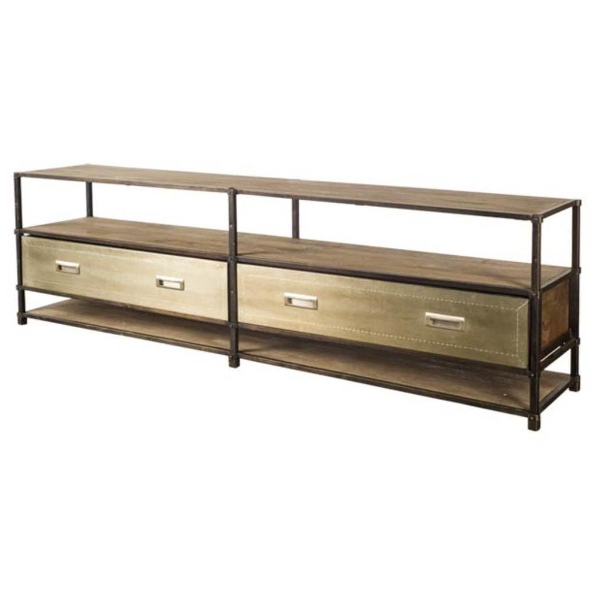 Mercana - Farrow Media Console in Brass, Wood/Metal