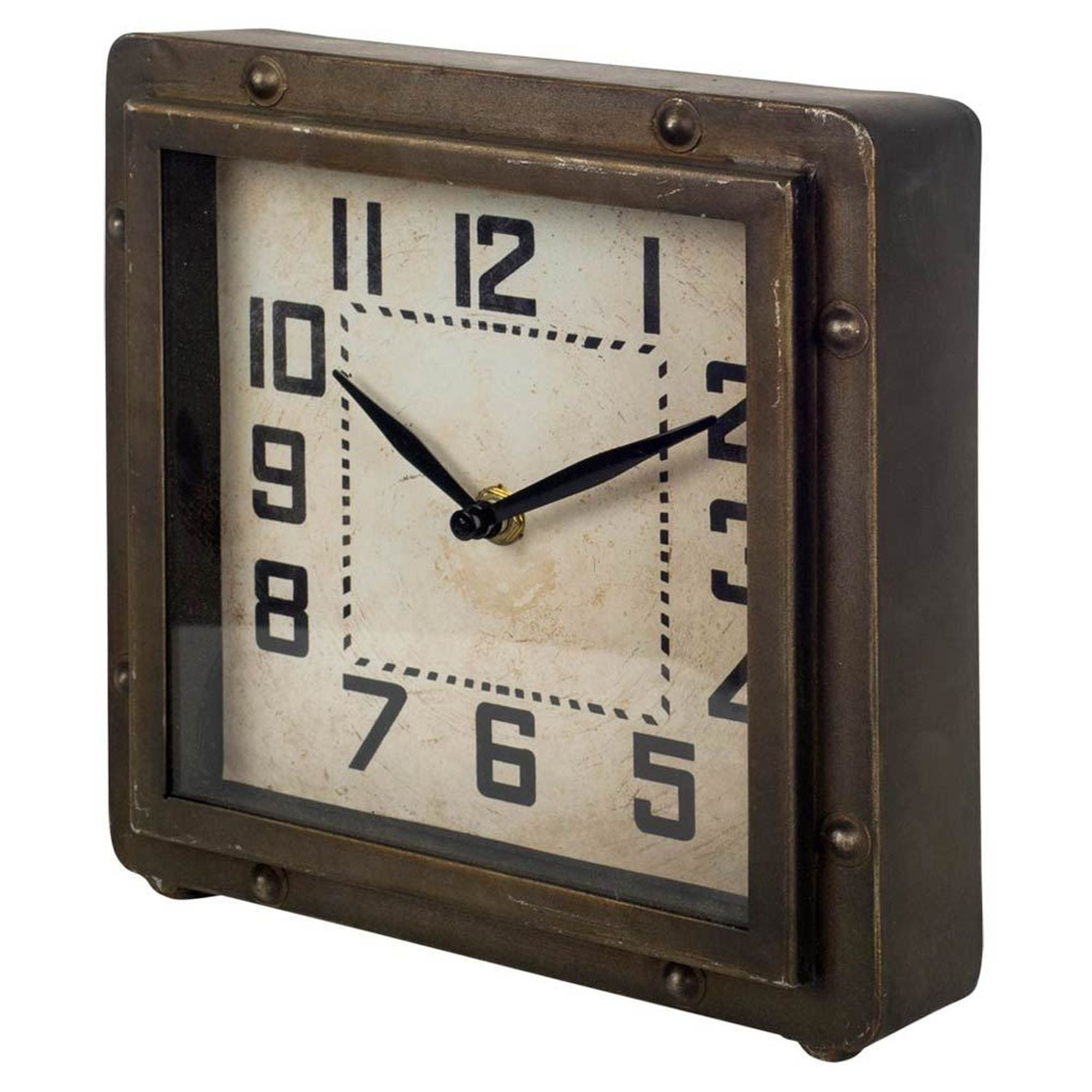 Mercana - Redding Bronze Toned Metal Square Table Clock