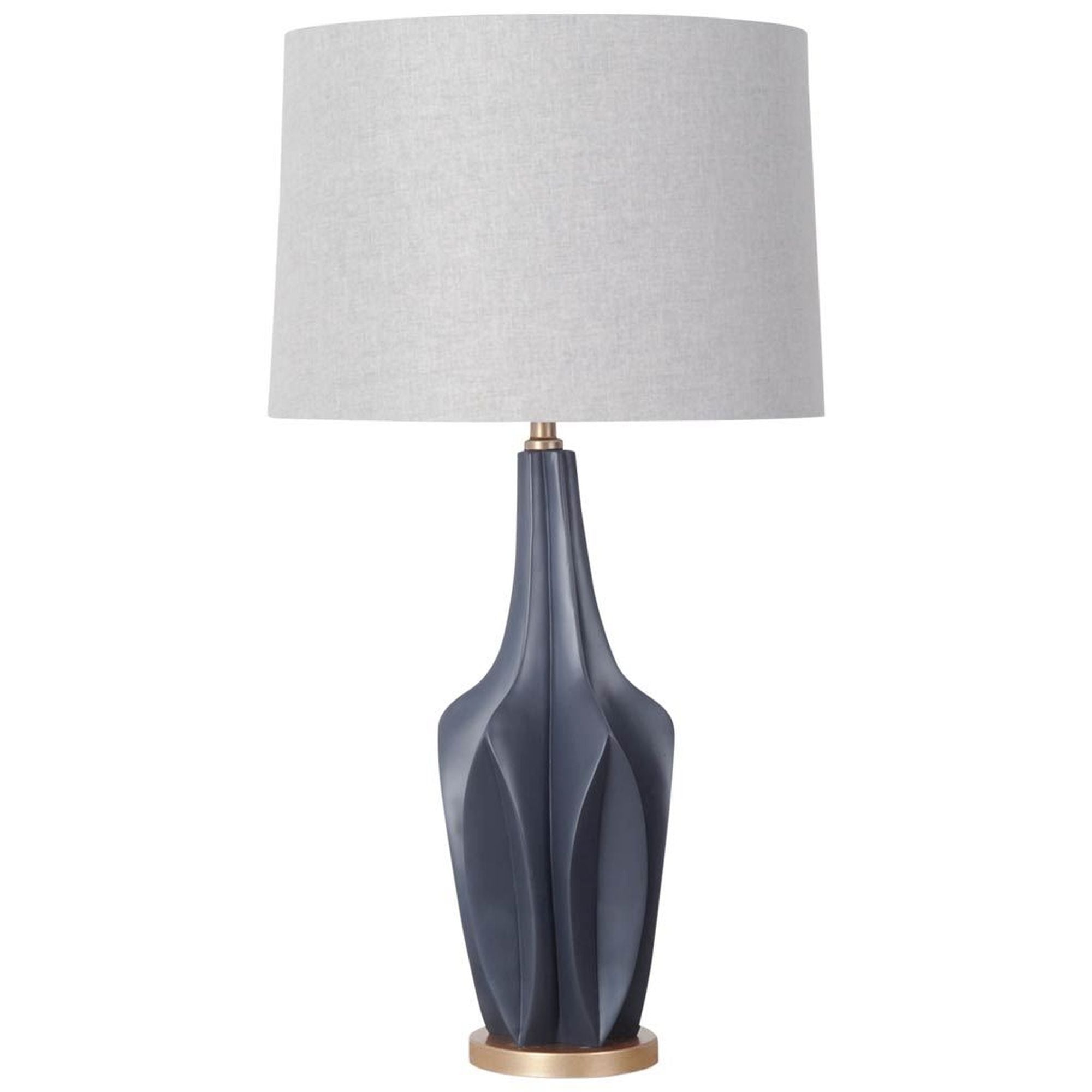 Mercana - Bravar III 30" Gray-Blue Resin Base with Gray Fabric Shade Table Lamp