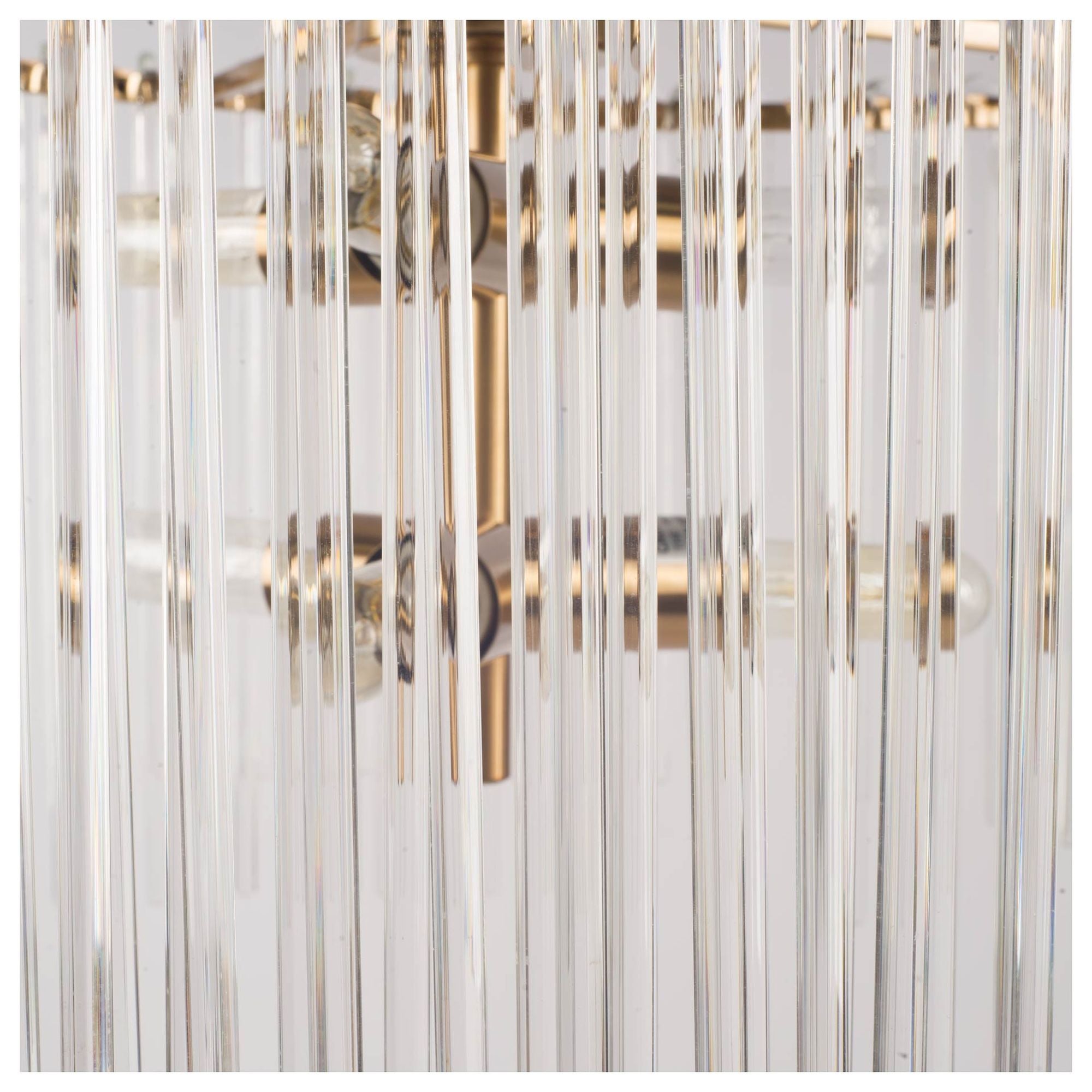 Mercana - Elsa Clear Glass and Gold Metal Frame Six Bulb Chandelier