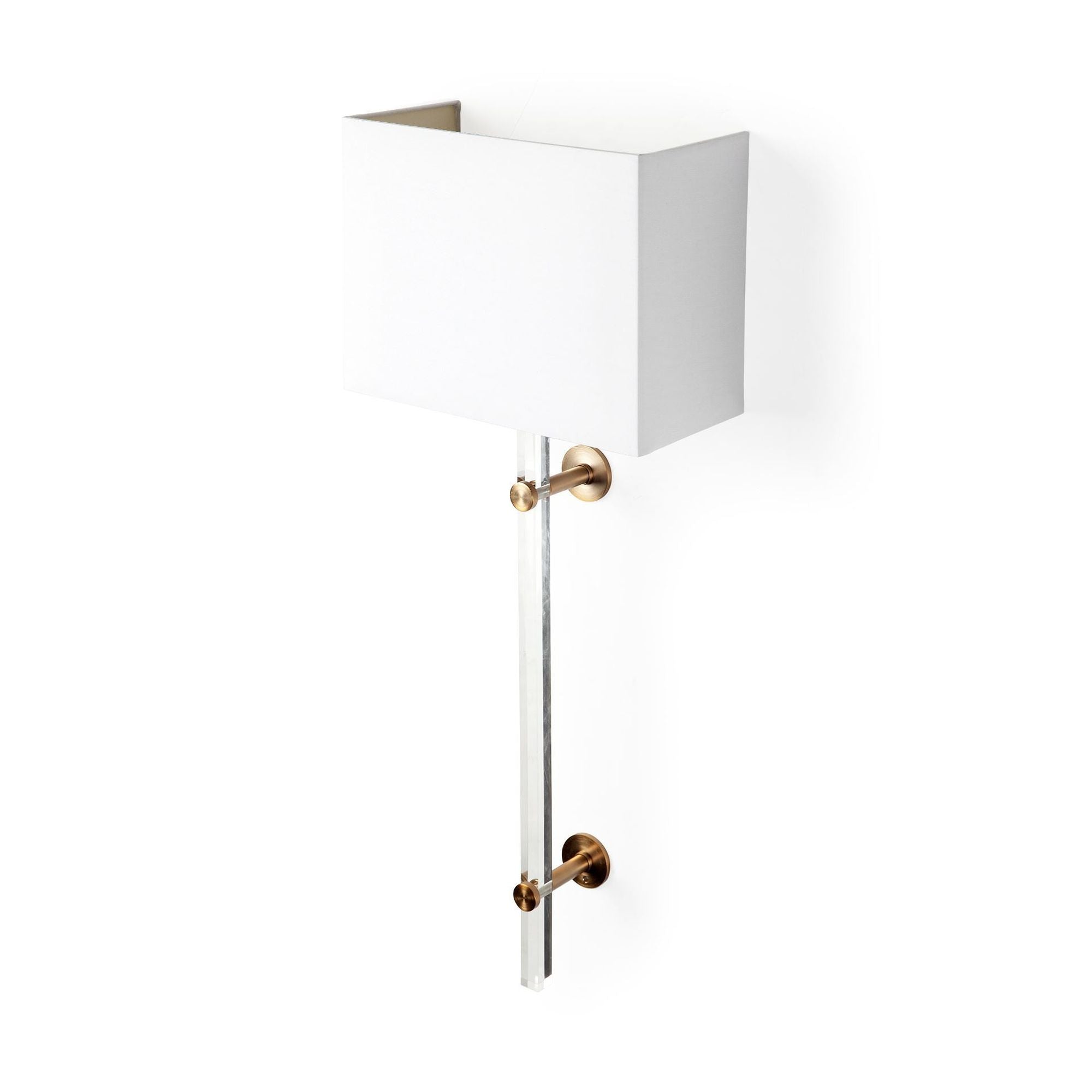 Mercana - Cantabria 12x30 White Shade Brass/Acrylic Wall Sconce