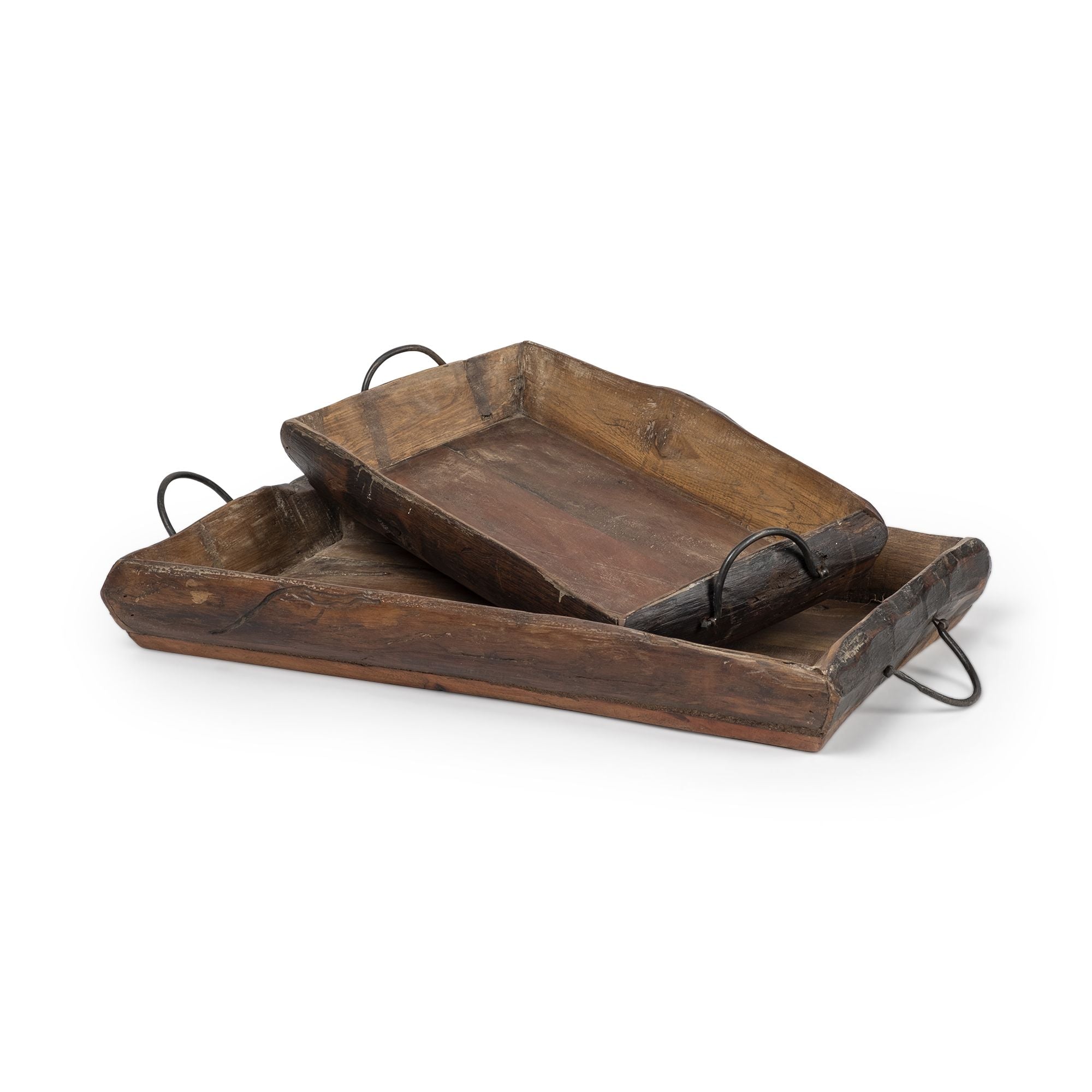 Mercana - Durone Brown Wooden Live Edge Serving Trays (Set of 2)