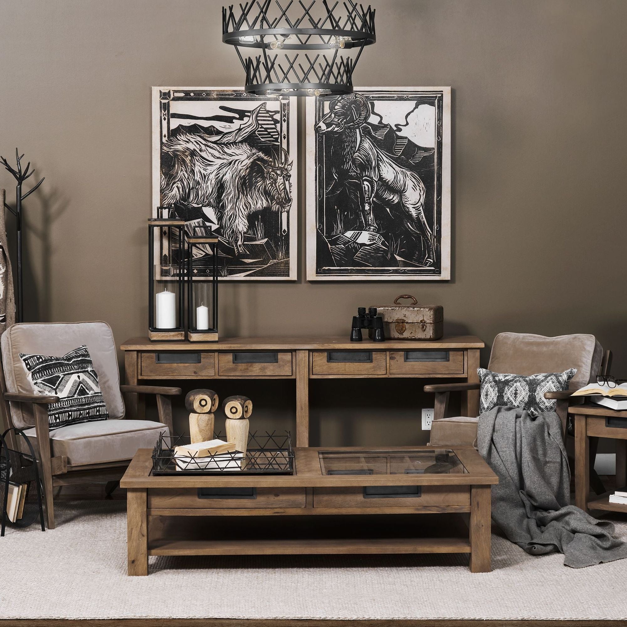 Mercana - Harrelson III Brown Wood 4 Drawer Console Table