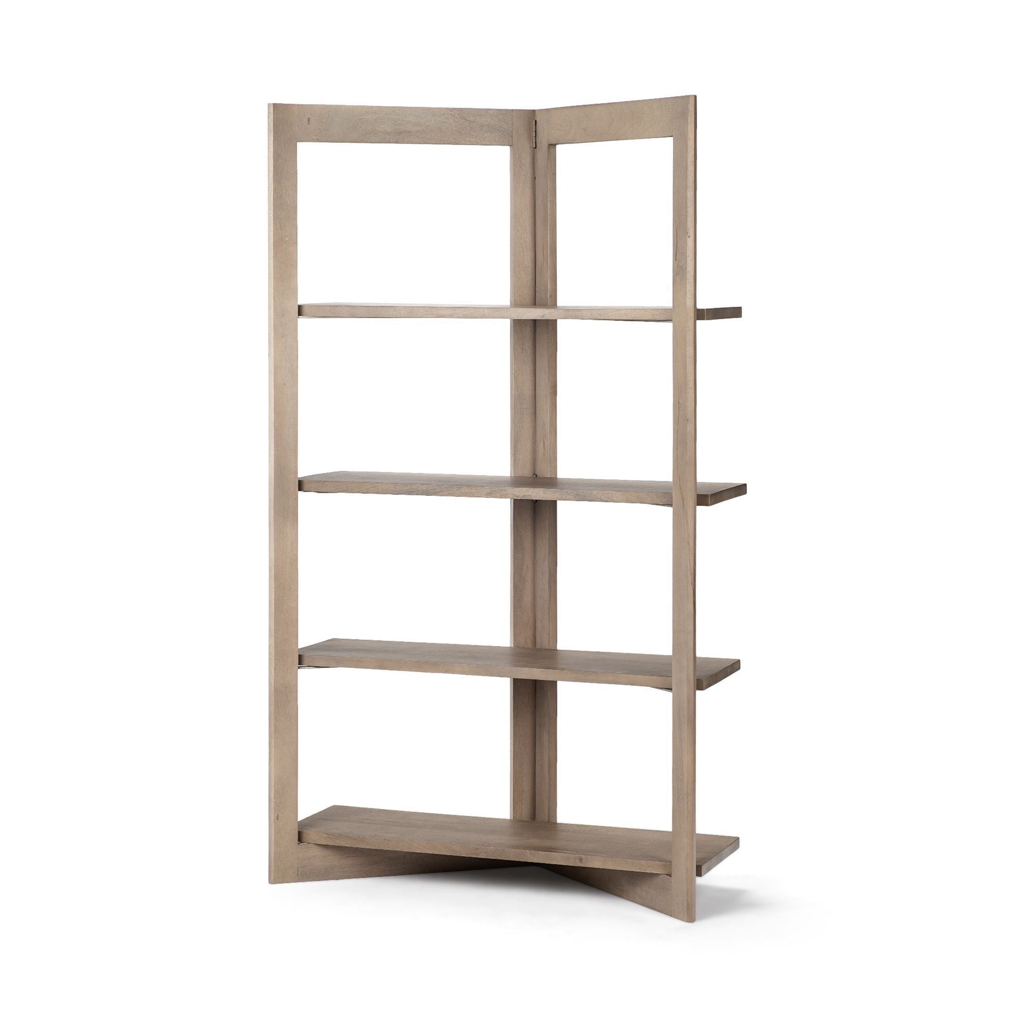 Mercana - Turnbull I Light Brown Wood 4 Shelf Shelving Unit