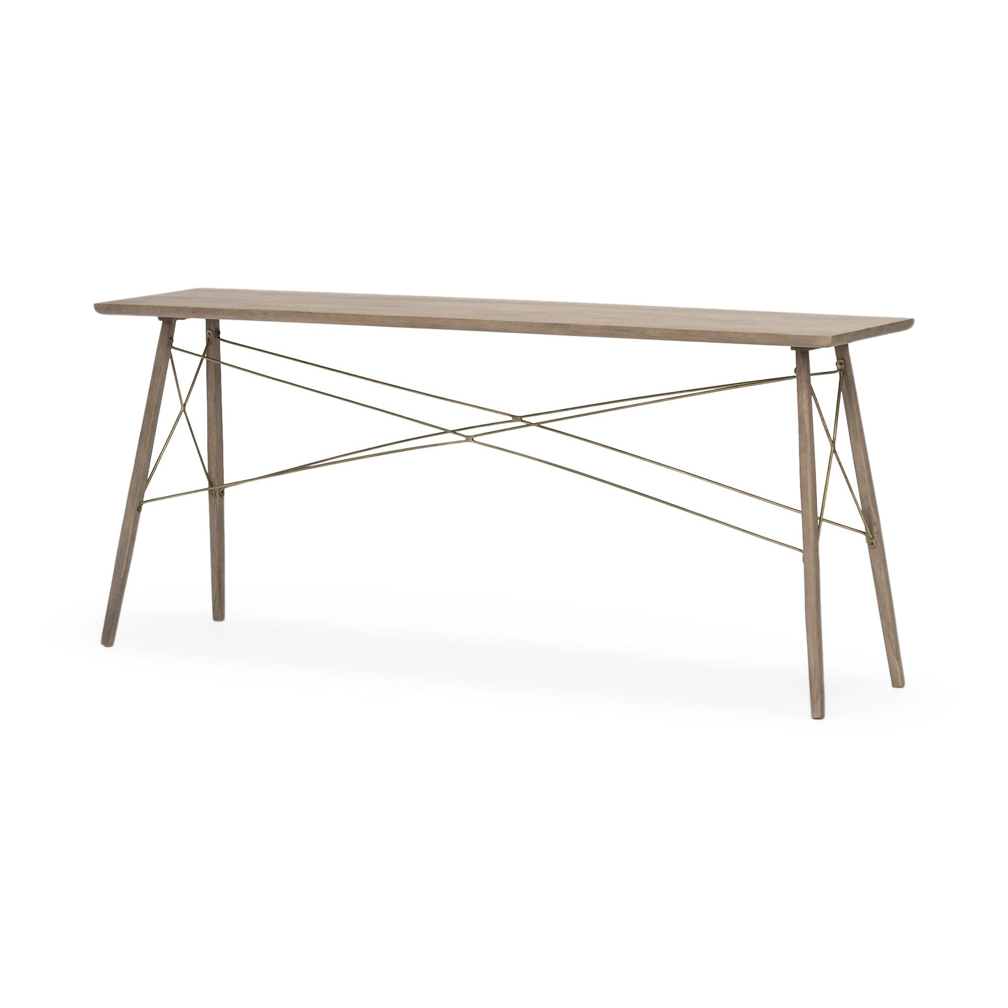 Mercana - Kirby I Brown Wooden Cross Braced Console Table